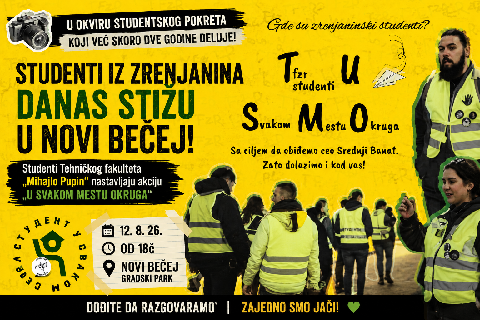 Studenti nastavljaju obilazak gradova i sela – danas na redu Novi Bečej